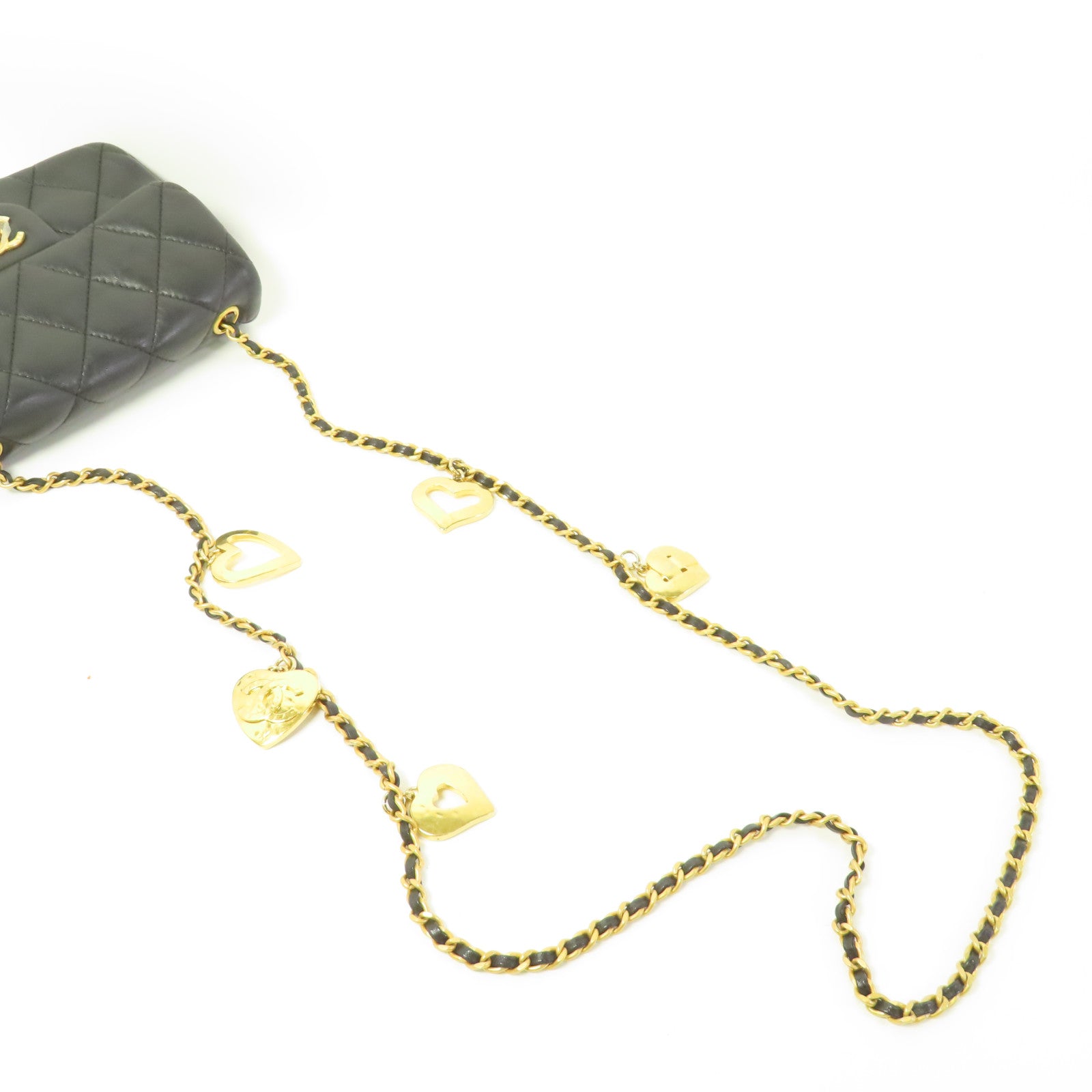 CHANEL 羊皮皮革Heart Charm Mini Flap金扣肩背袋