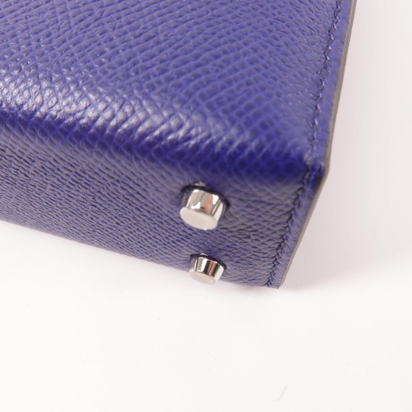 HERMES Epsom皮革/鱷魚皮革/蜥蝪皮革Mini Verrou肩背袋Bleu Electrique