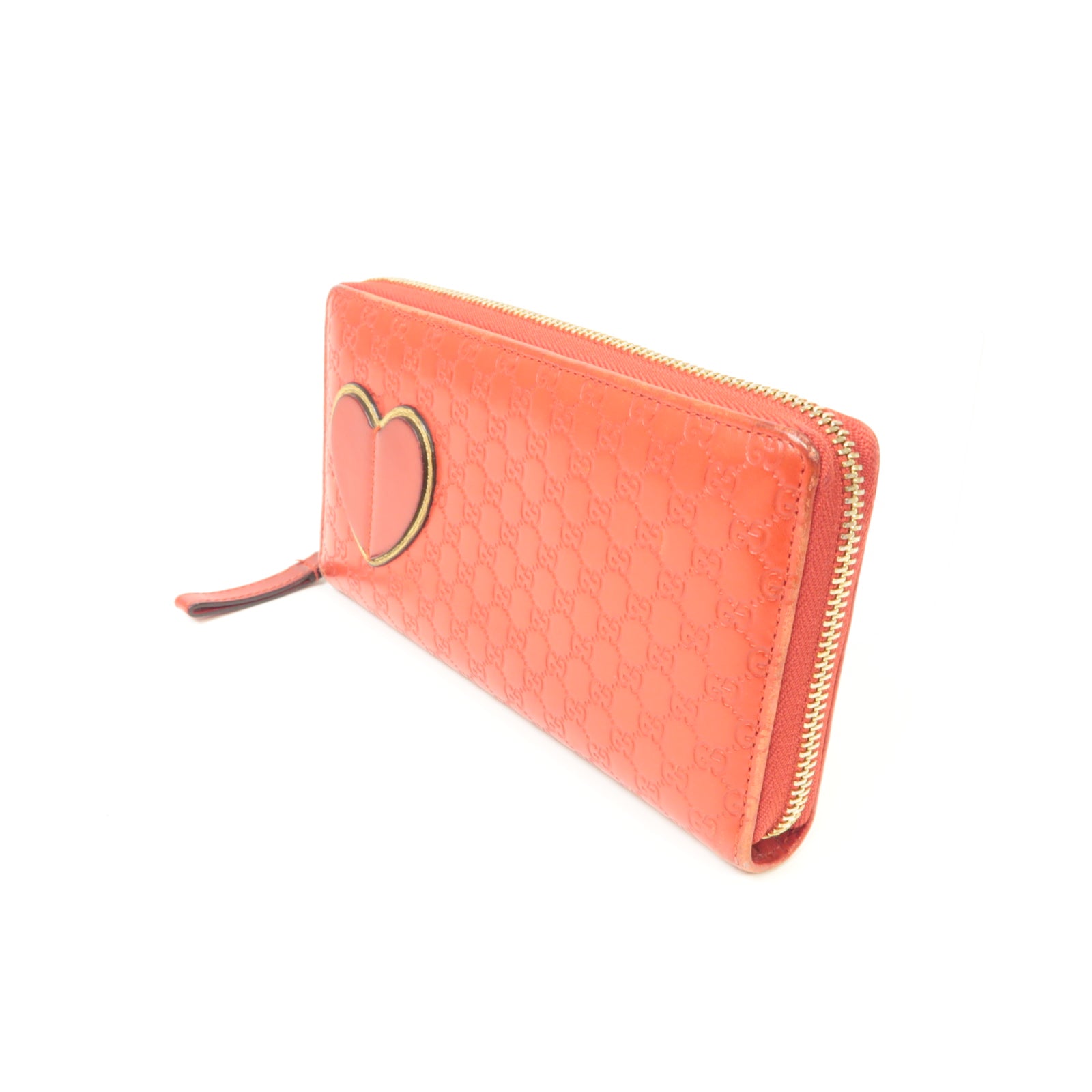 GUCCI 【激減優惠】牛皮皮革Zipped Long Wallet金扣長錢包紅色