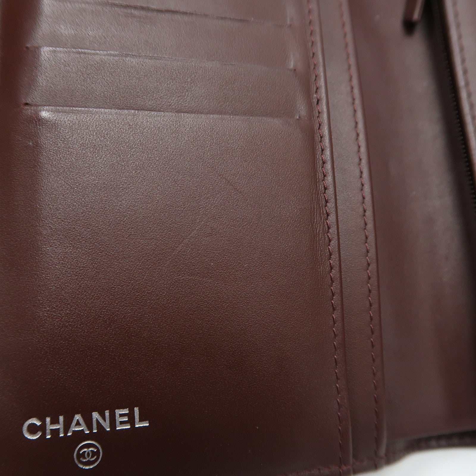CHANEL 菱格Caviar皮革Wallet銀扣長錢包黑色