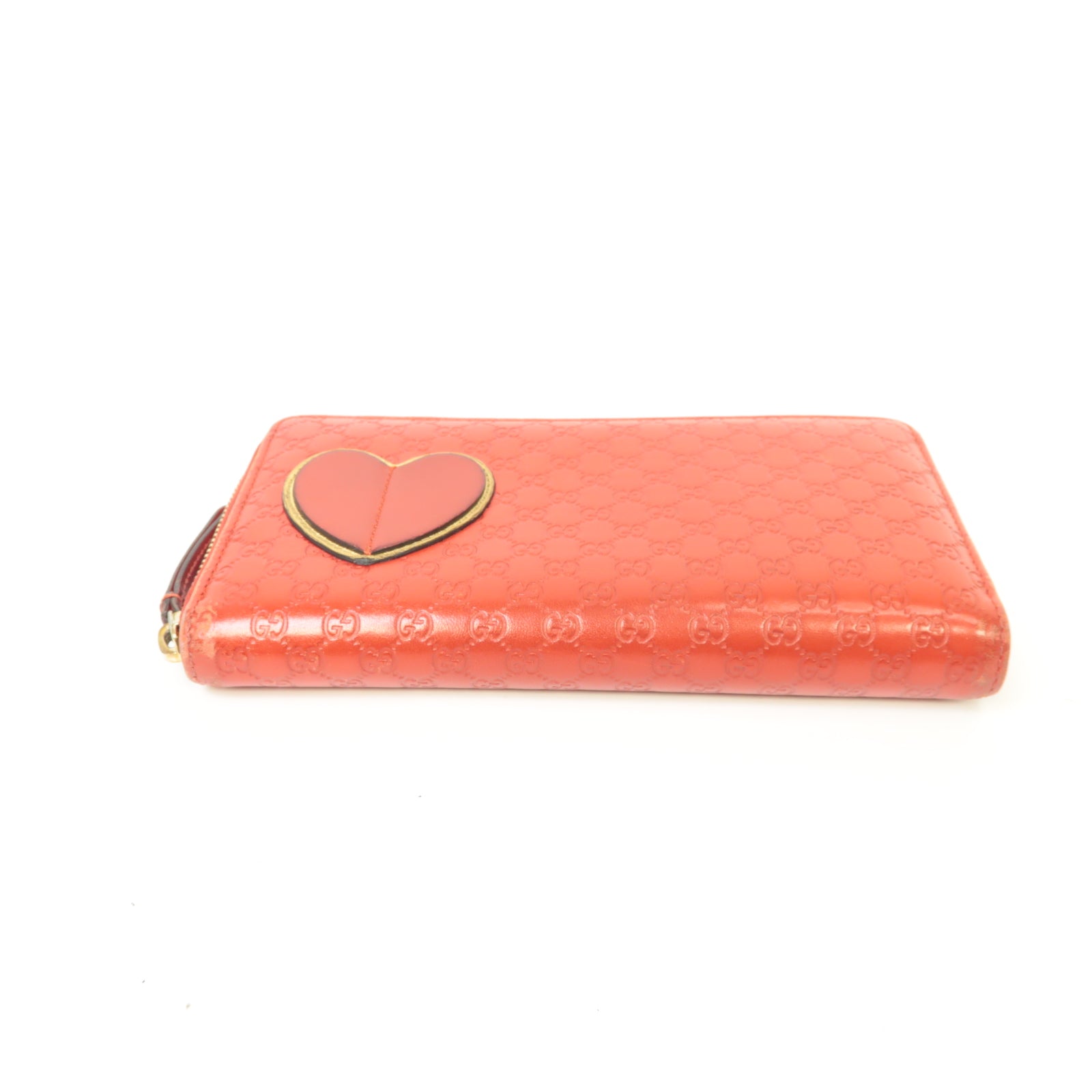 GUCCI 【激減優惠】牛皮皮革Zipped Long Wallet金扣長錢包紅色