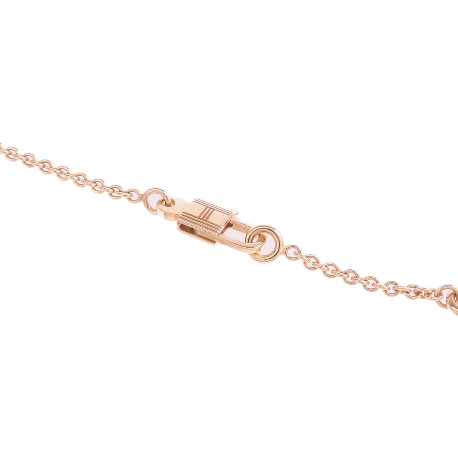 HERMES 18K玫瑰金Kelly Necklace鑽石項鍊