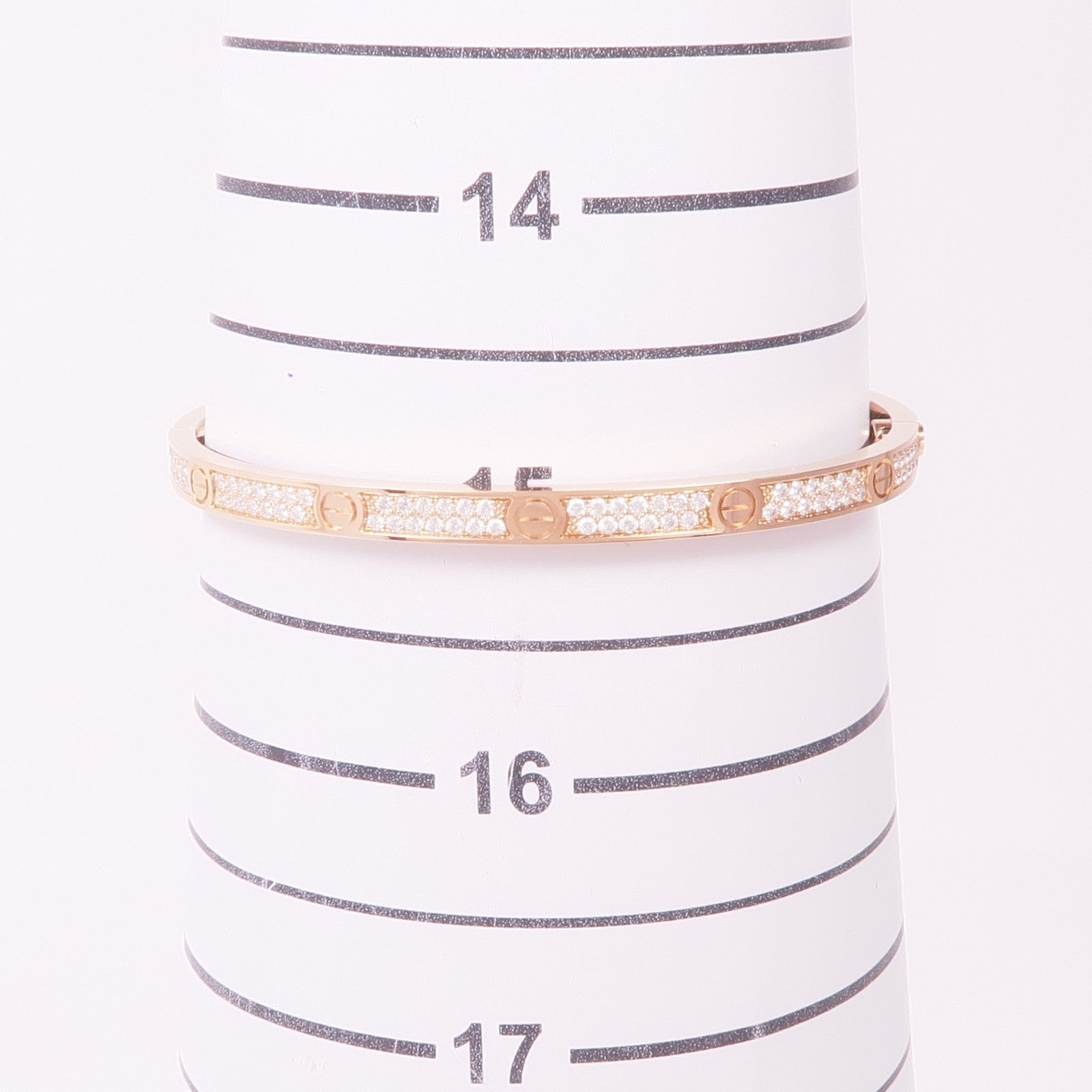 CARTIER 18K玫瑰金Love Bracelet Small Model Paved鑽石手鐲Cartier#16