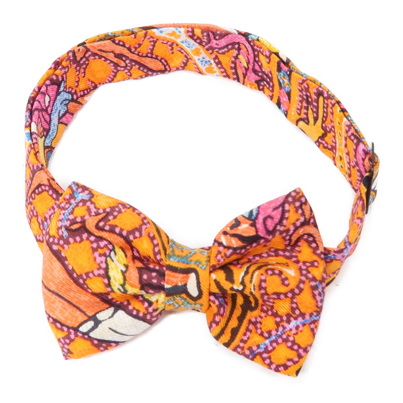 HERMES 絲質Hermes Bow Tie領帶橙色