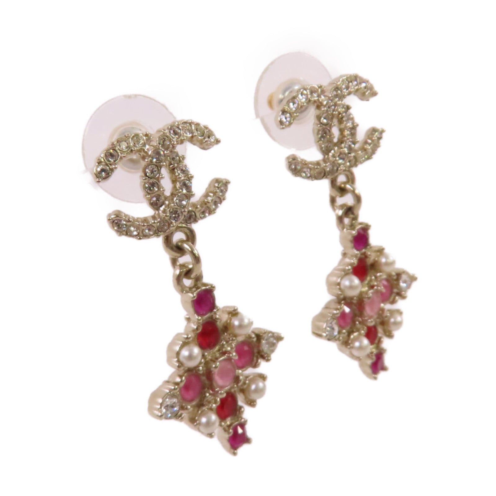CHANEL 金屬/仿珍珠CC Earrings耳環金色/彩色