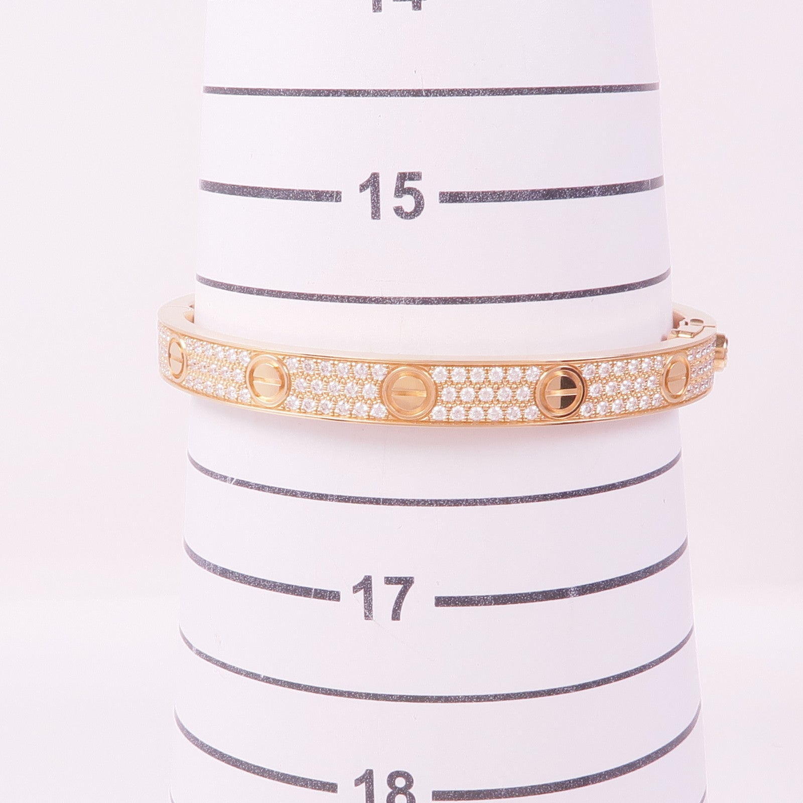 CARTIER 18K玫瑰金Love Bangle Full Diamond鑽石手鐲Cartier#17