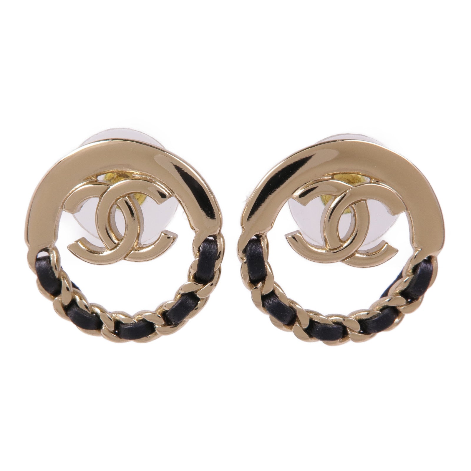 CHANEL 皮革/金屬Earrings耳環