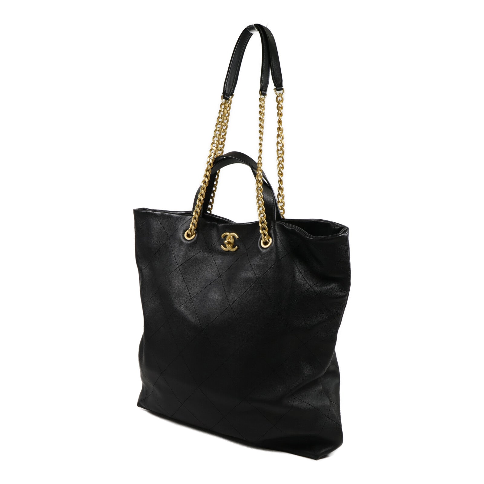 CHANEL 羊皮皮革Mood Shopping Tote鏈帶手挽袋