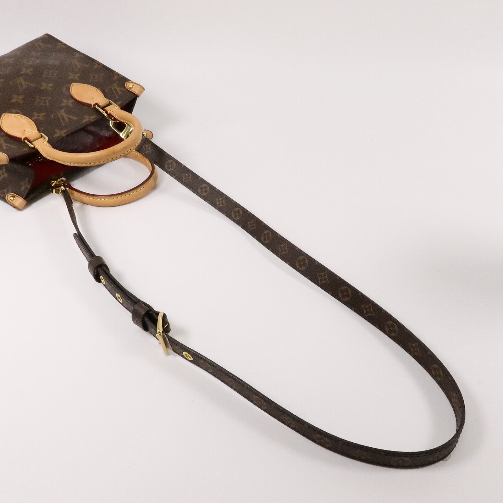 LOUIS VUITTON Monogram Sac Plat BB金扣手挽肩背兩用袋