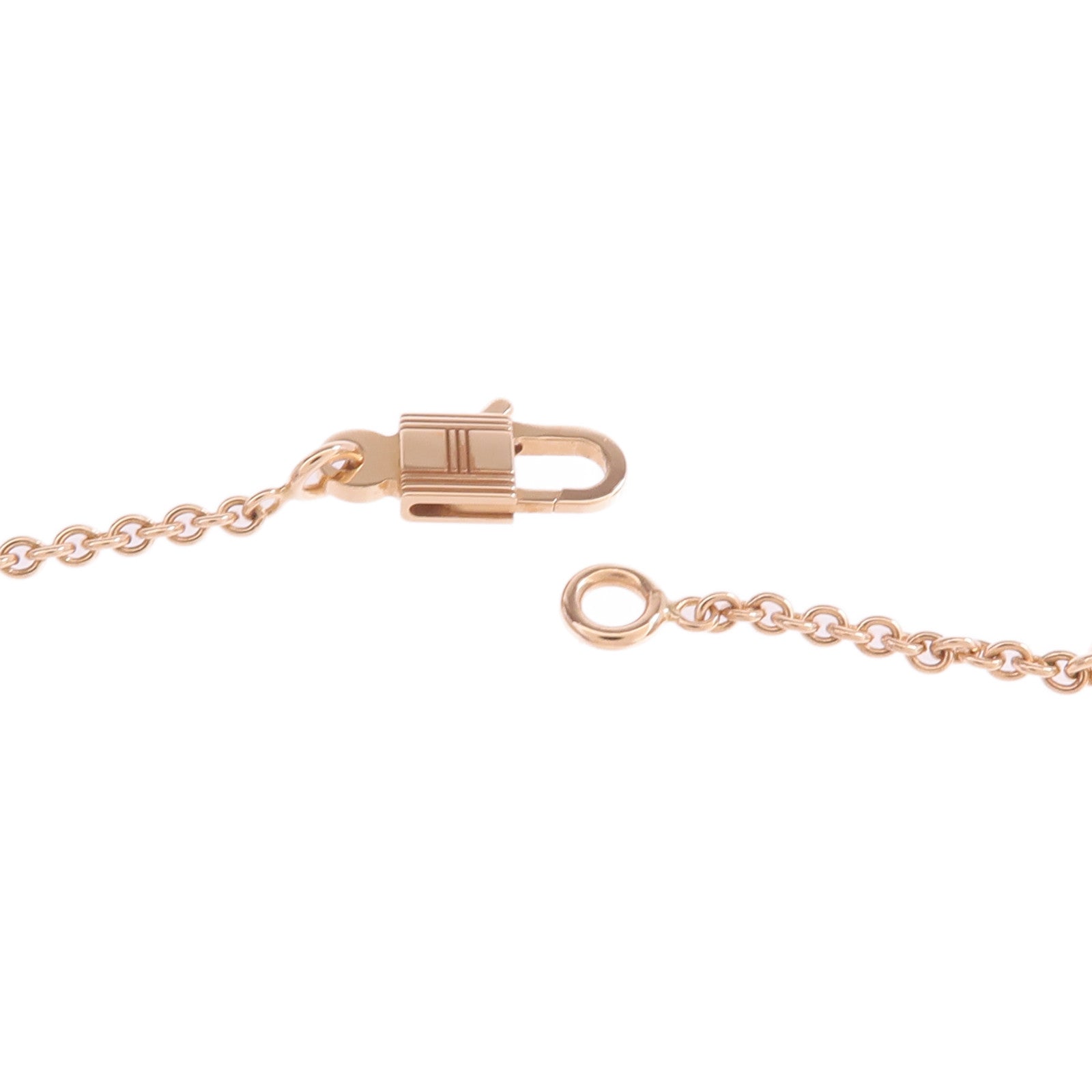 HERMES 18K玫瑰金Kelly Necklace鑽石項鍊