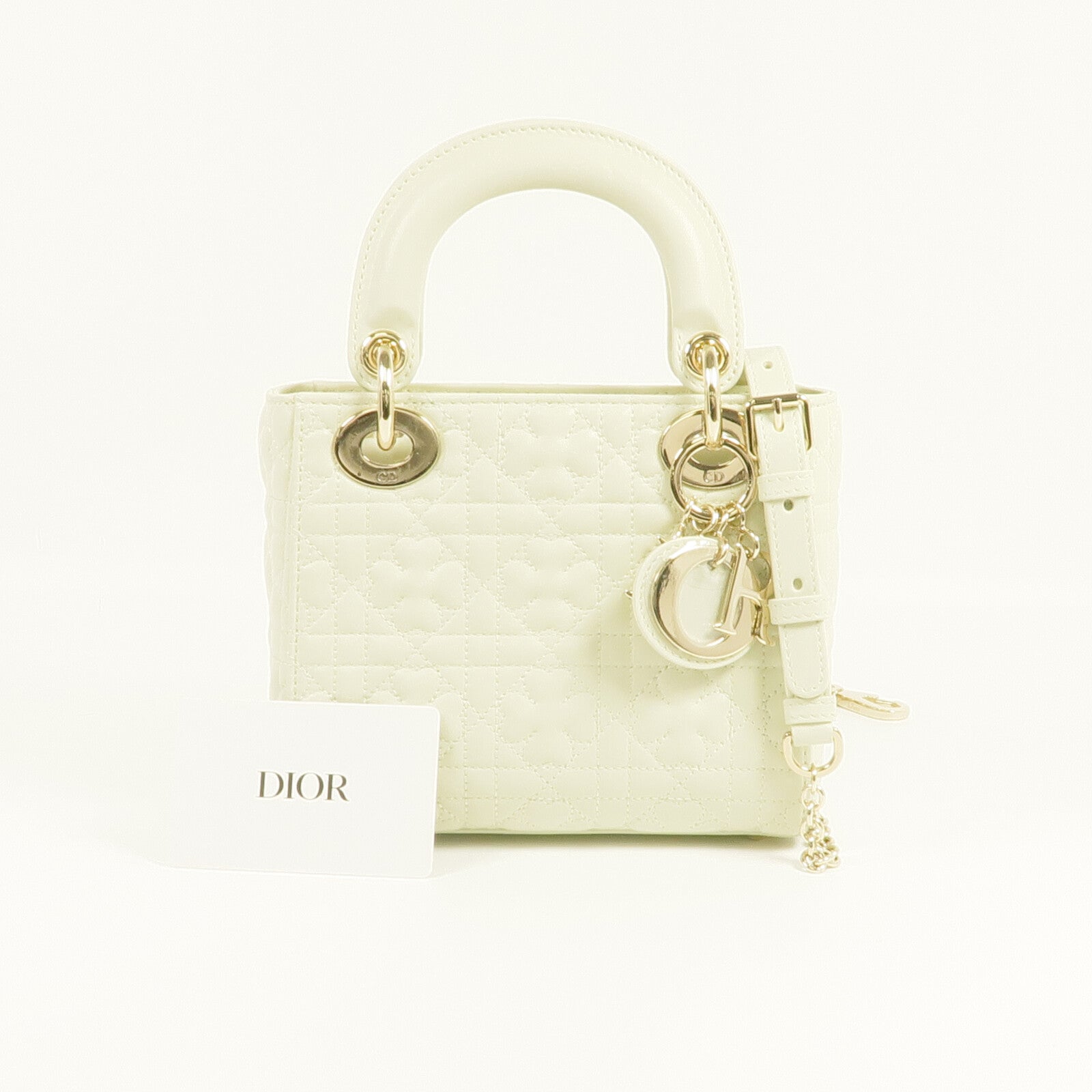 Dior 羊皮皮革Mini Lady Dior Bag金扣鏈帶肩背袋