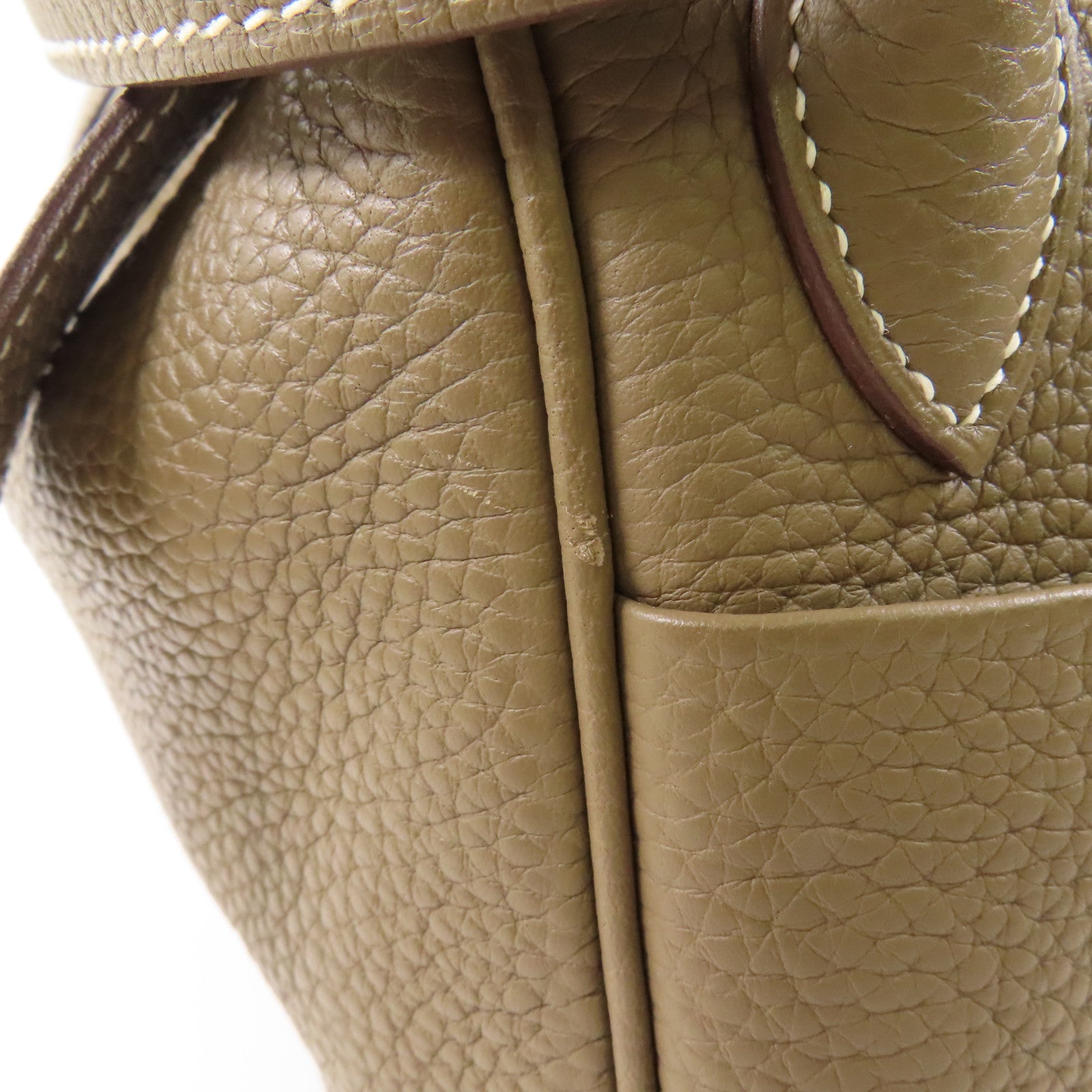 HERMES Clemence皮革Lindy 26金扣手挽肩背兩用袋Etoupe