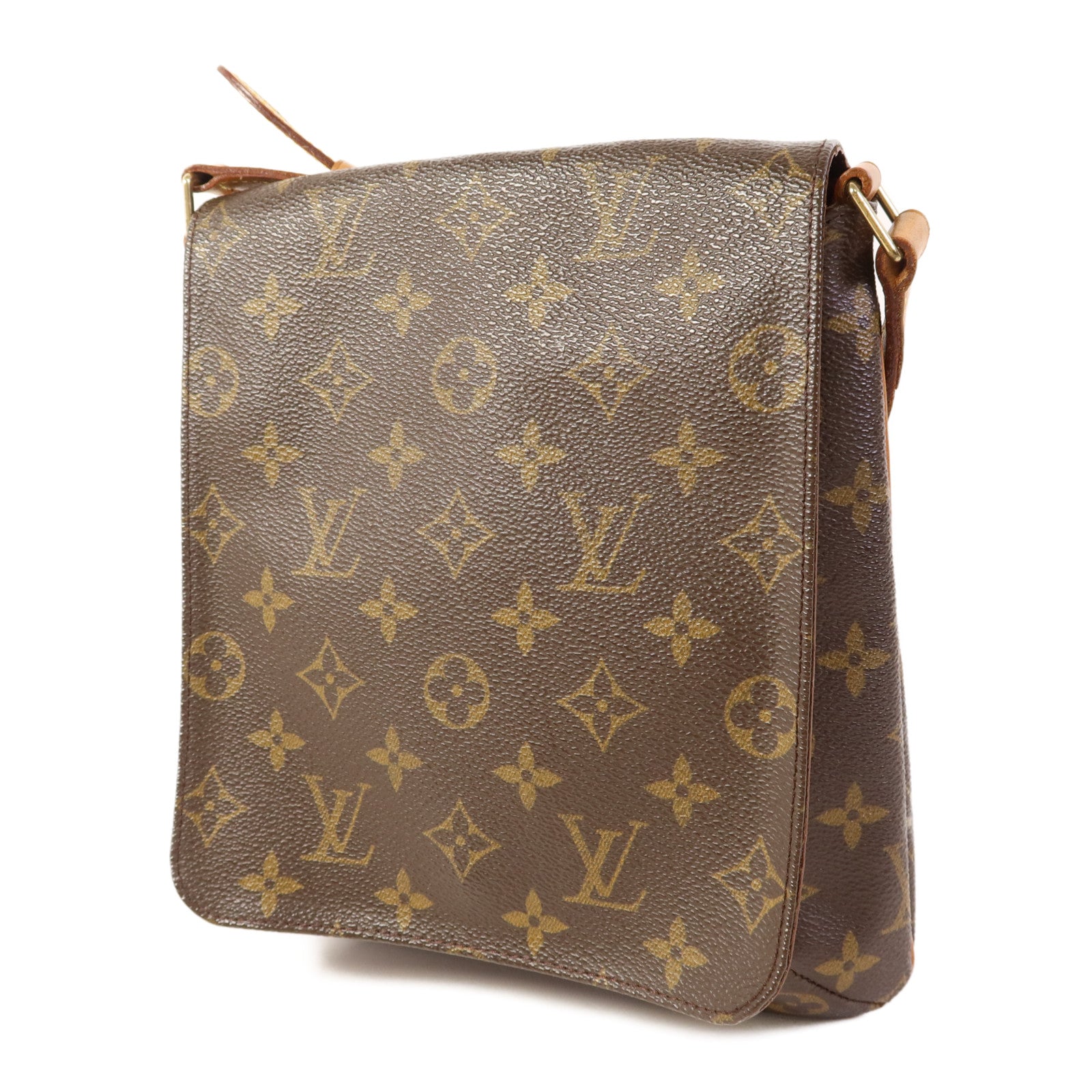 LOUIS VUITTON Monogram Musette Salsa金扣肩背袋棕色