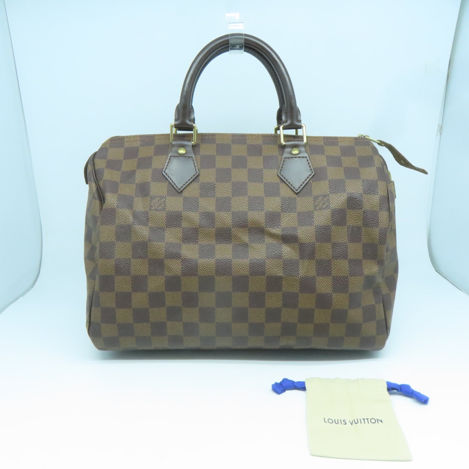 LOUIS VUITTON 【激減優惠】Damier Ebene Speedy 30金扣手挽袋啡色