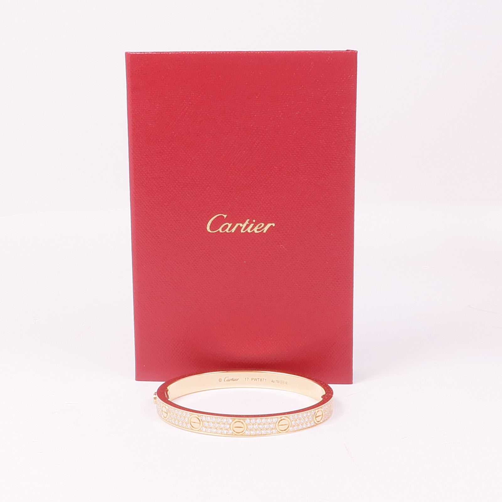 CARTIER 18K玫瑰金Love Bangle Full Diamond鑽石手鐲Cartier#17