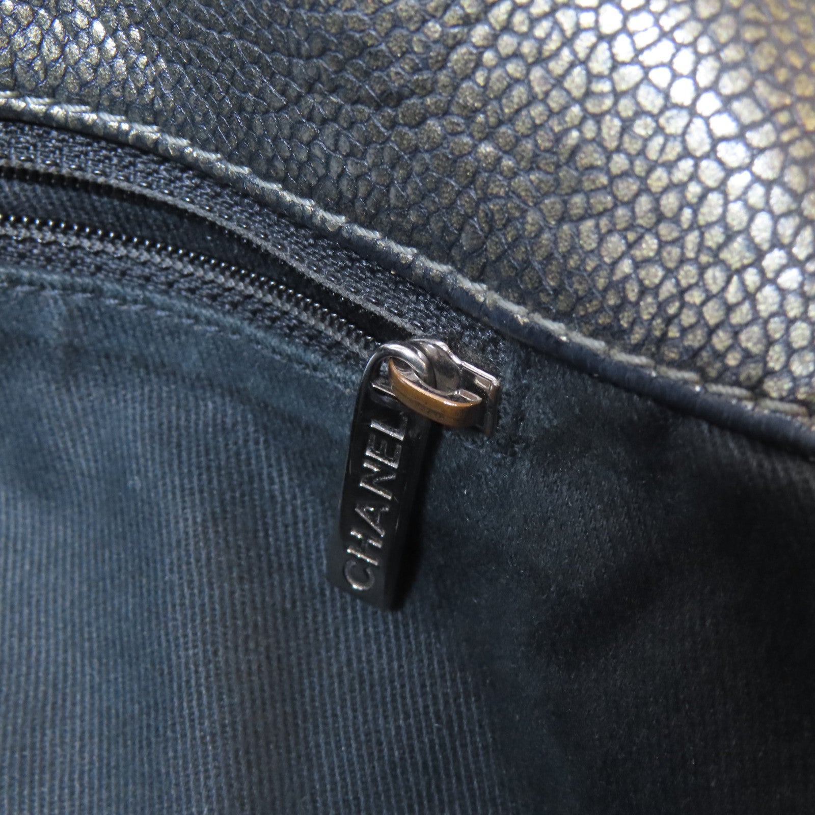 CHANEL 【激減優惠】牛皮皮革Chain Shoulder Bag銀扣鏈帶肩背袋灰色