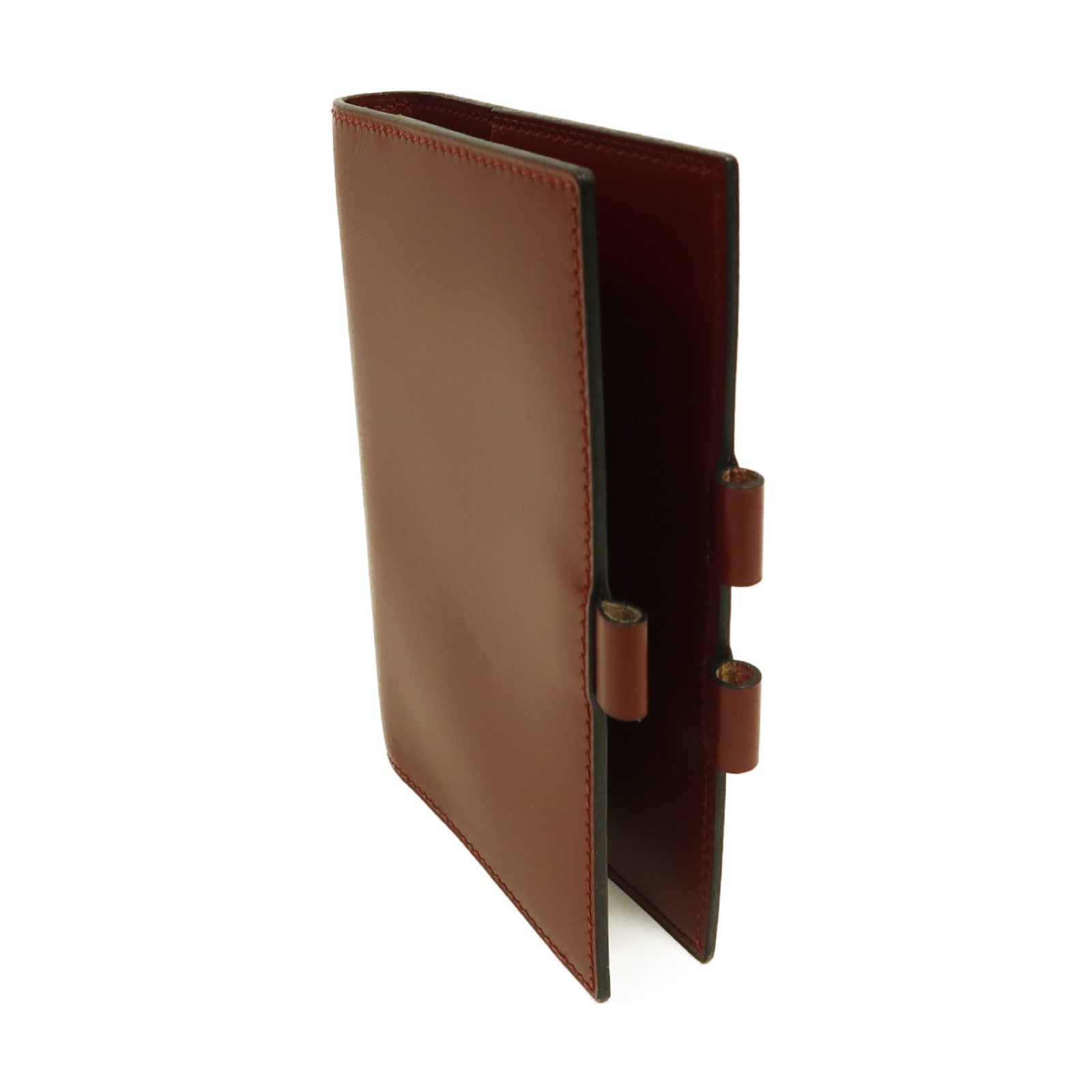 HERMES (PRICE DOWN) Agenda Cover Case Box Calf Leather Red