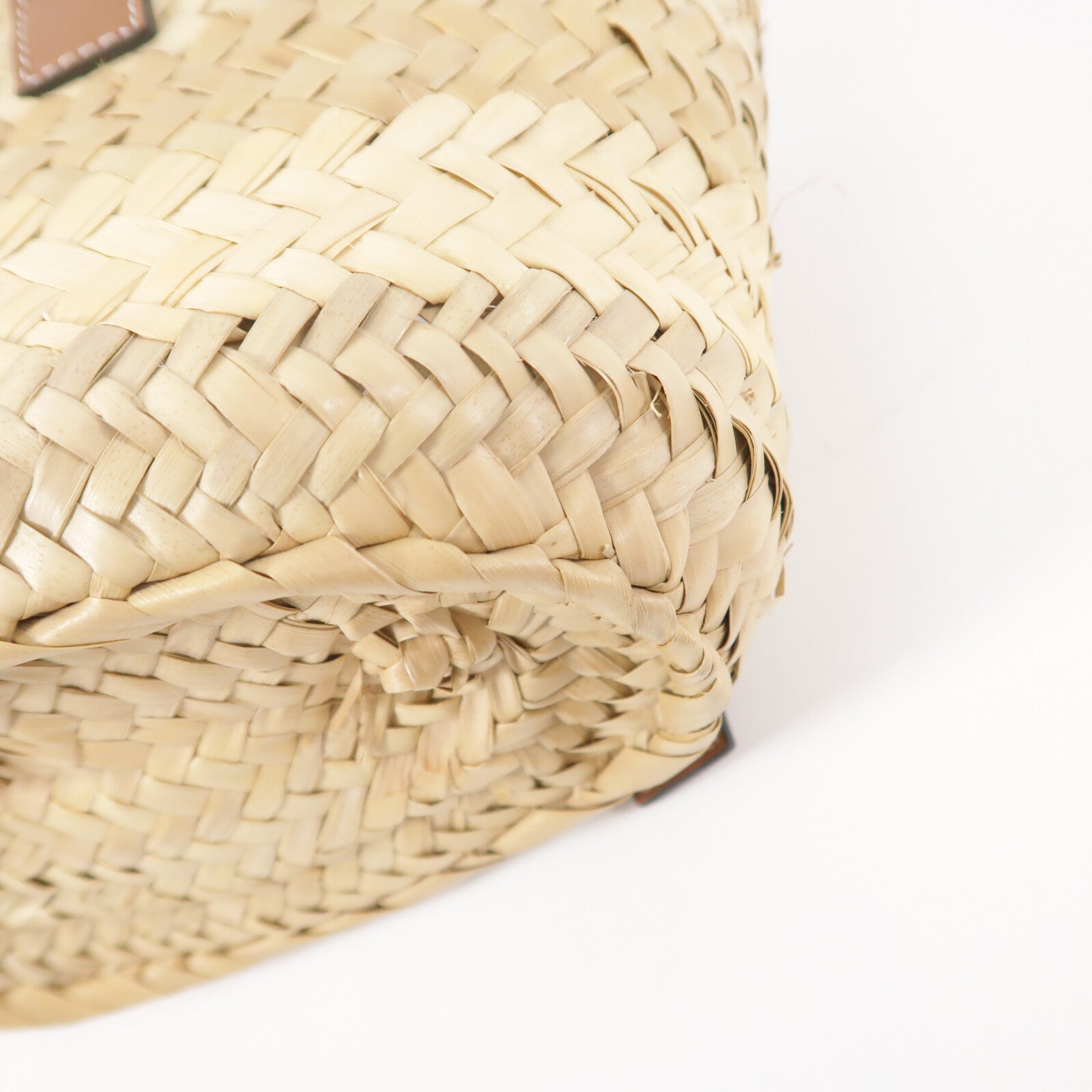 LOEWE Raffia/牛皮皮革Basket Bag手挽袋
