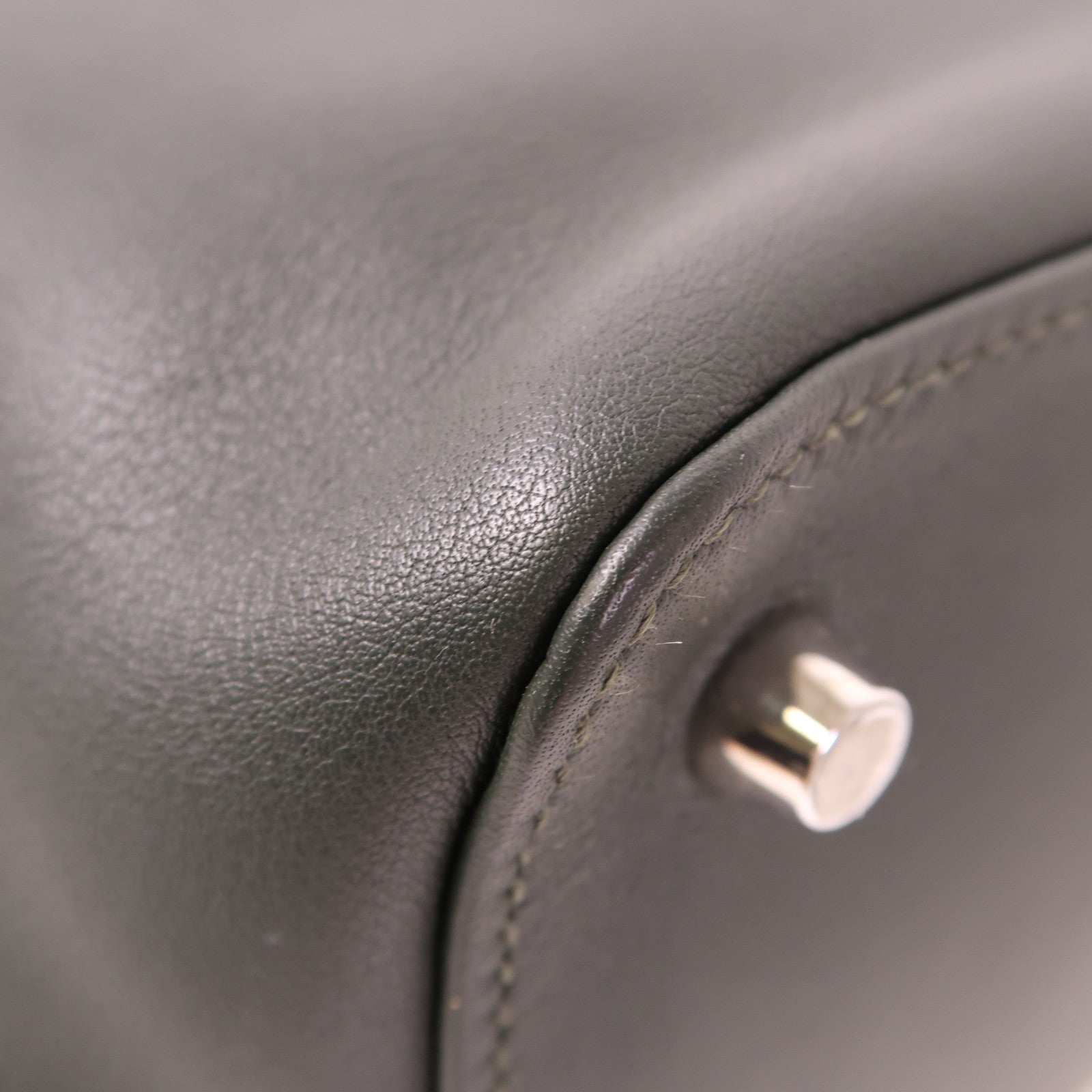 HERMES Evercolor皮革Toolbox 20銀扣手挽肩背兩用袋Vert Fonce