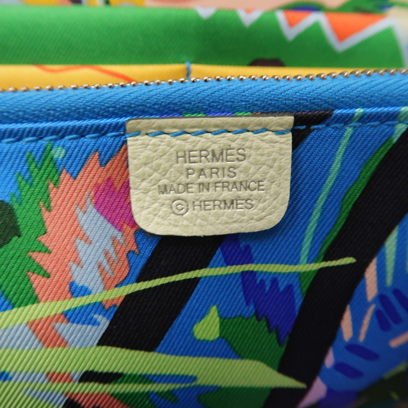 HERMES Epsom皮革Silk In Long wallet銀扣長錢包淺綠色