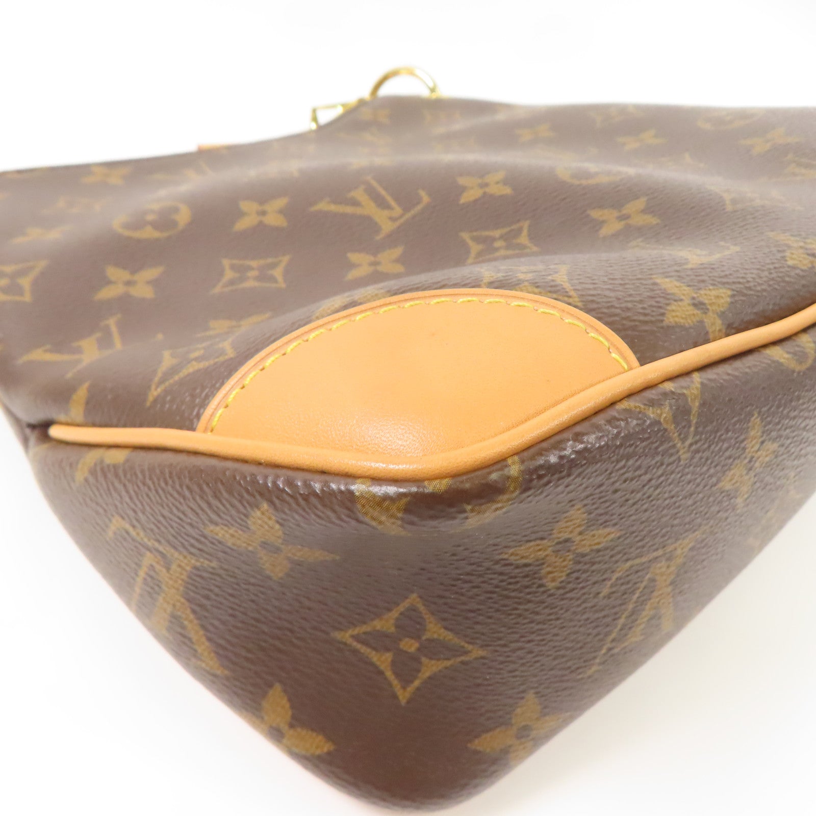 LOUIS VUITTON Monogram Odeon金扣手挽袋棕色