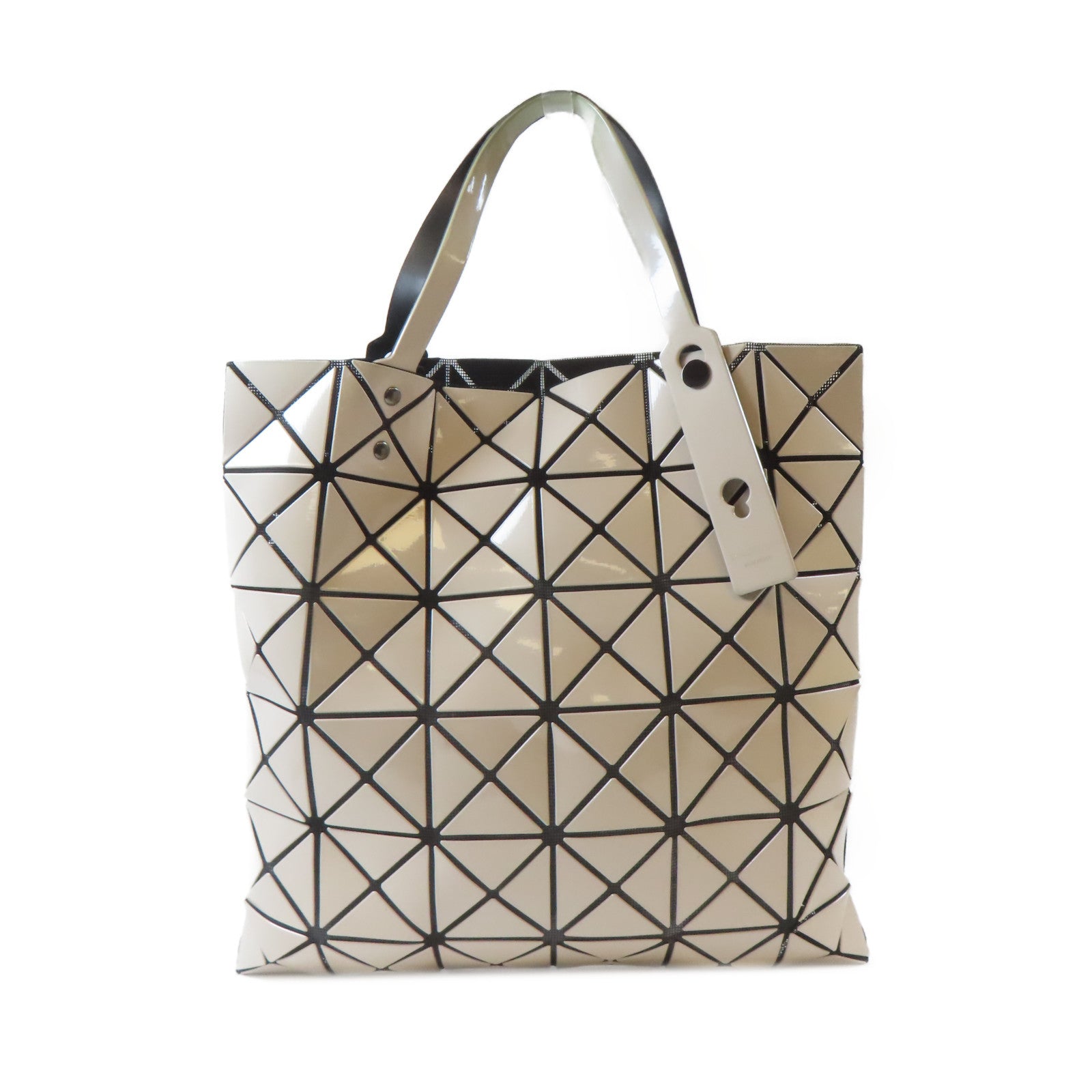 ISSEY MIYAKE PVC Bao Bao Tote Bag銀扣手挽袋米色