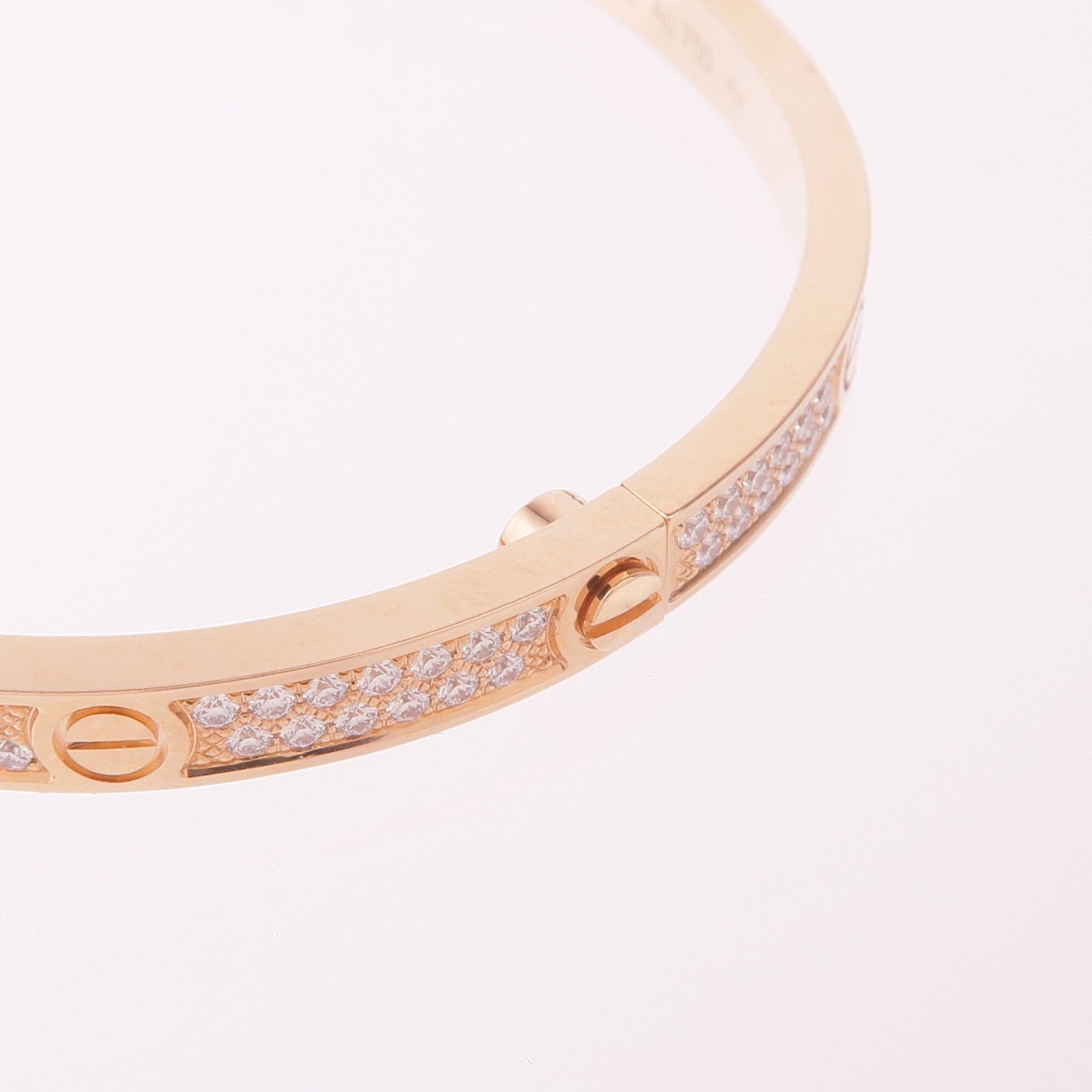 CARTIER 18K玫瑰金Love Bracelet Small Model Paved鑽石手鐲Cartier#16