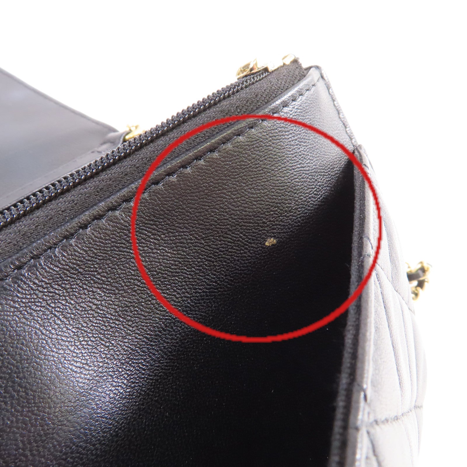 CHANEL 菱格羊皮皮革WOC Wallet On Chain Shoulder Bag金扣鏈帶肩背袋黑色
