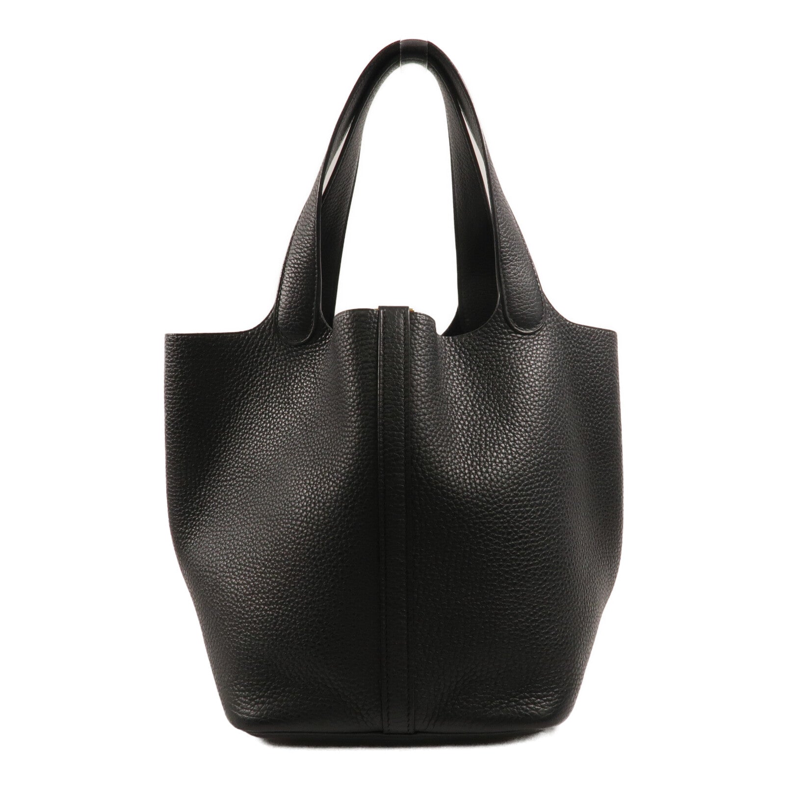 HERMES Clemence皮革Picotin MM手挽袋Noir