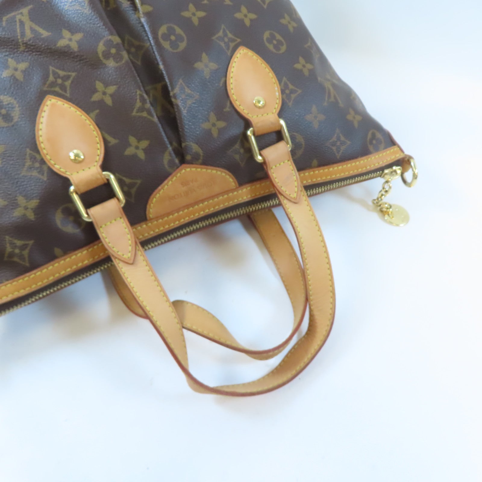 LOUIS VUITTON Monogram Palermo PM金扣手挽肩背兩用袋棕色