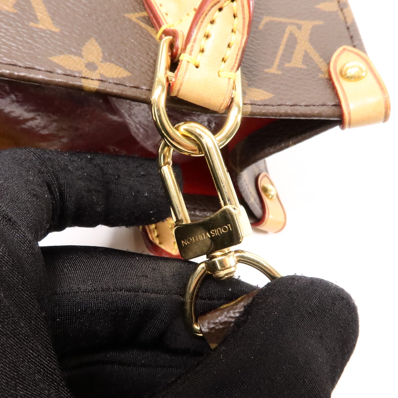 LOUIS VUITTON Monogram Sac Plat BB金扣手挽肩背兩用袋