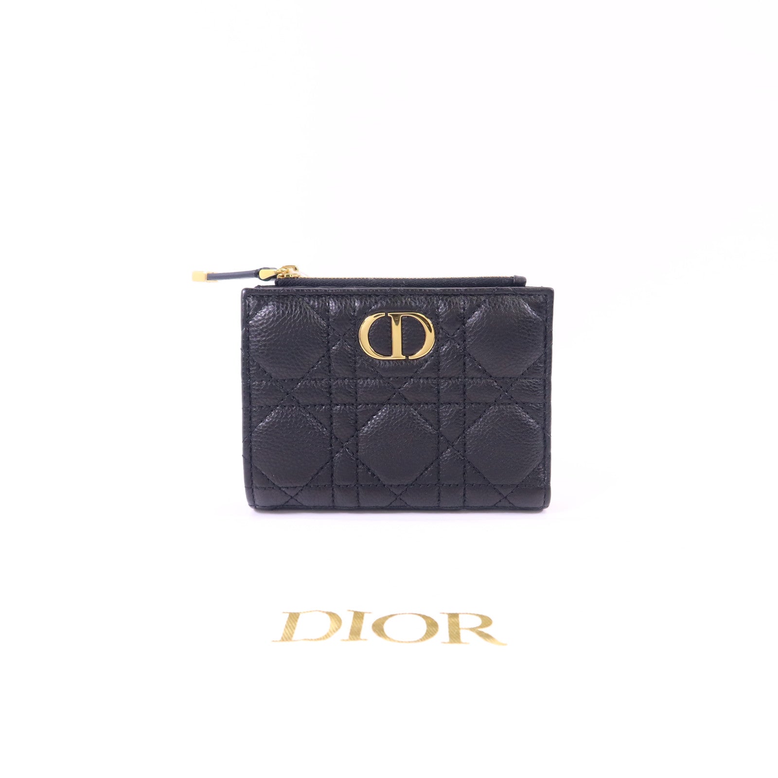 Dior 牛皮皮革Caro Dahila金扣錢包