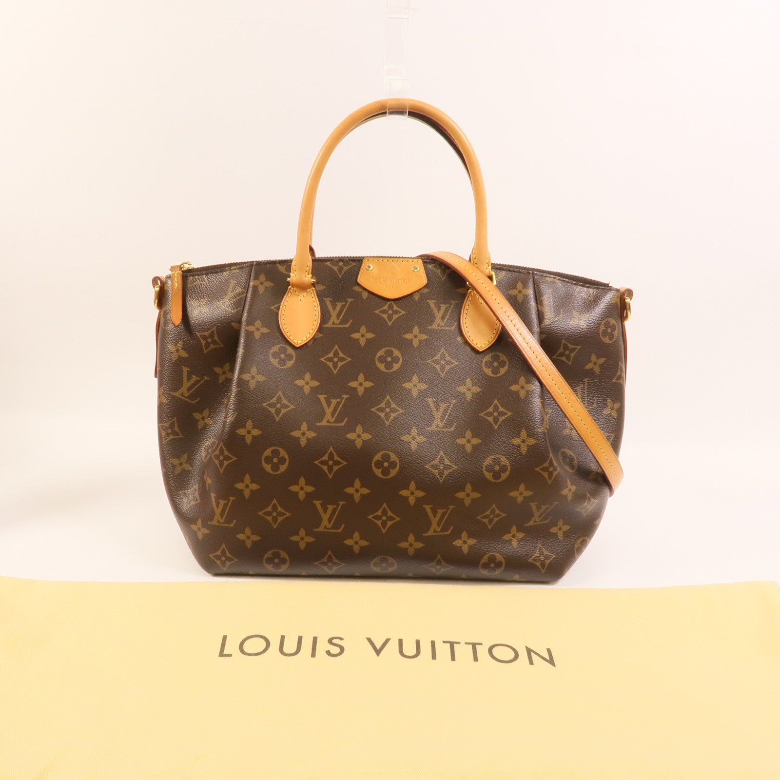 LOUIS VUITTON Monogram Turenne MM金扣手挽肩背兩用袋棕色