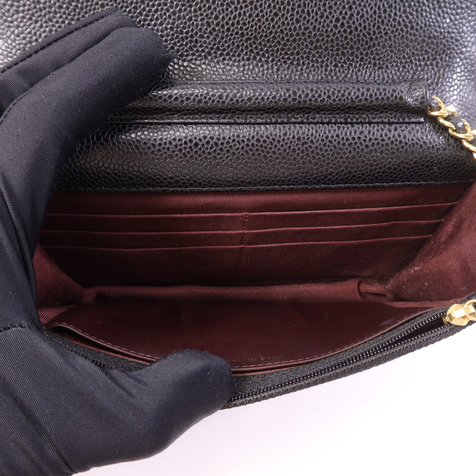 CHANEL 牛皮皮革WOC Wallet On Chain金扣鏈帶肩背袋