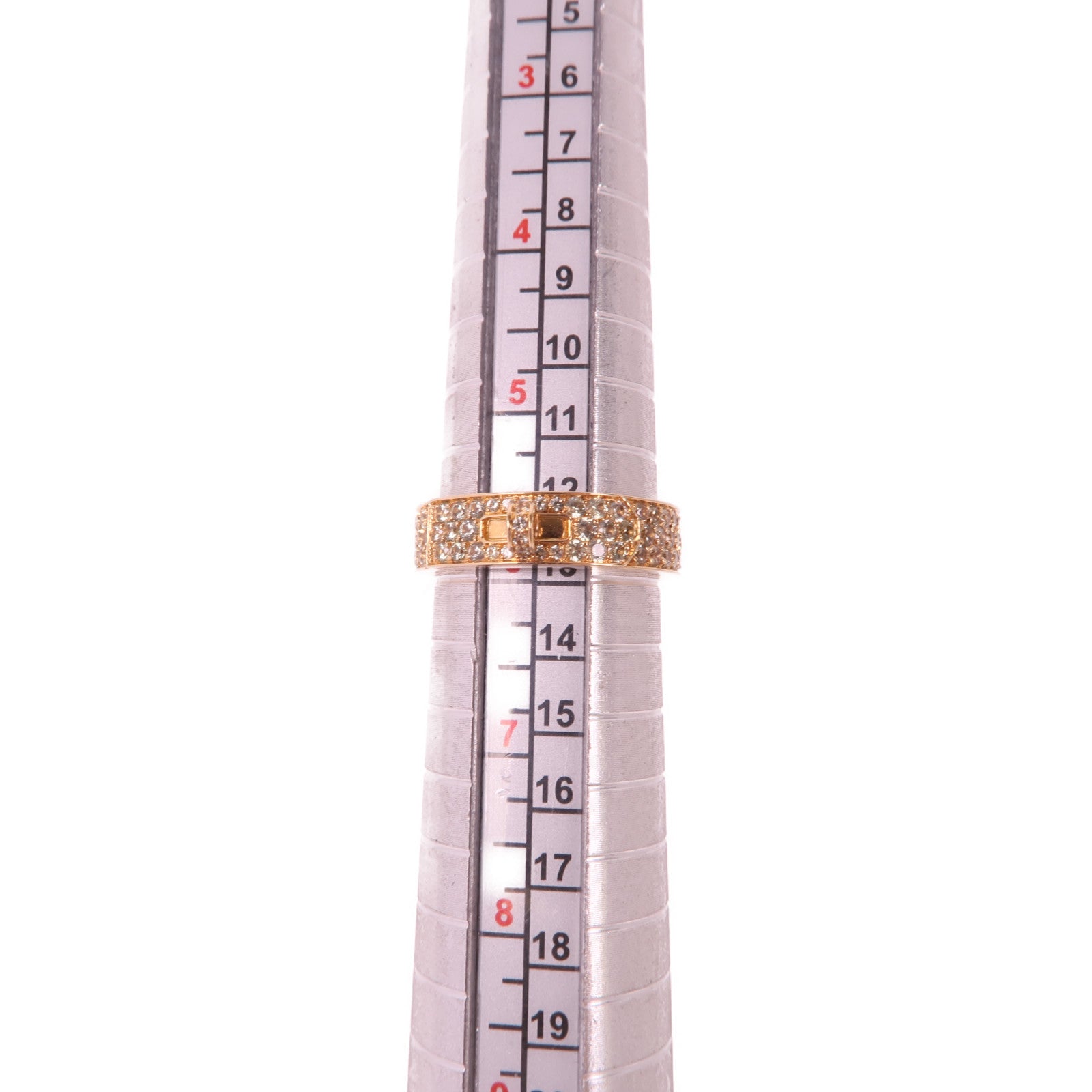 HERMES 18K玫瑰金Kelly Diamond Ring鑽石戒指Hermes#52/US#6