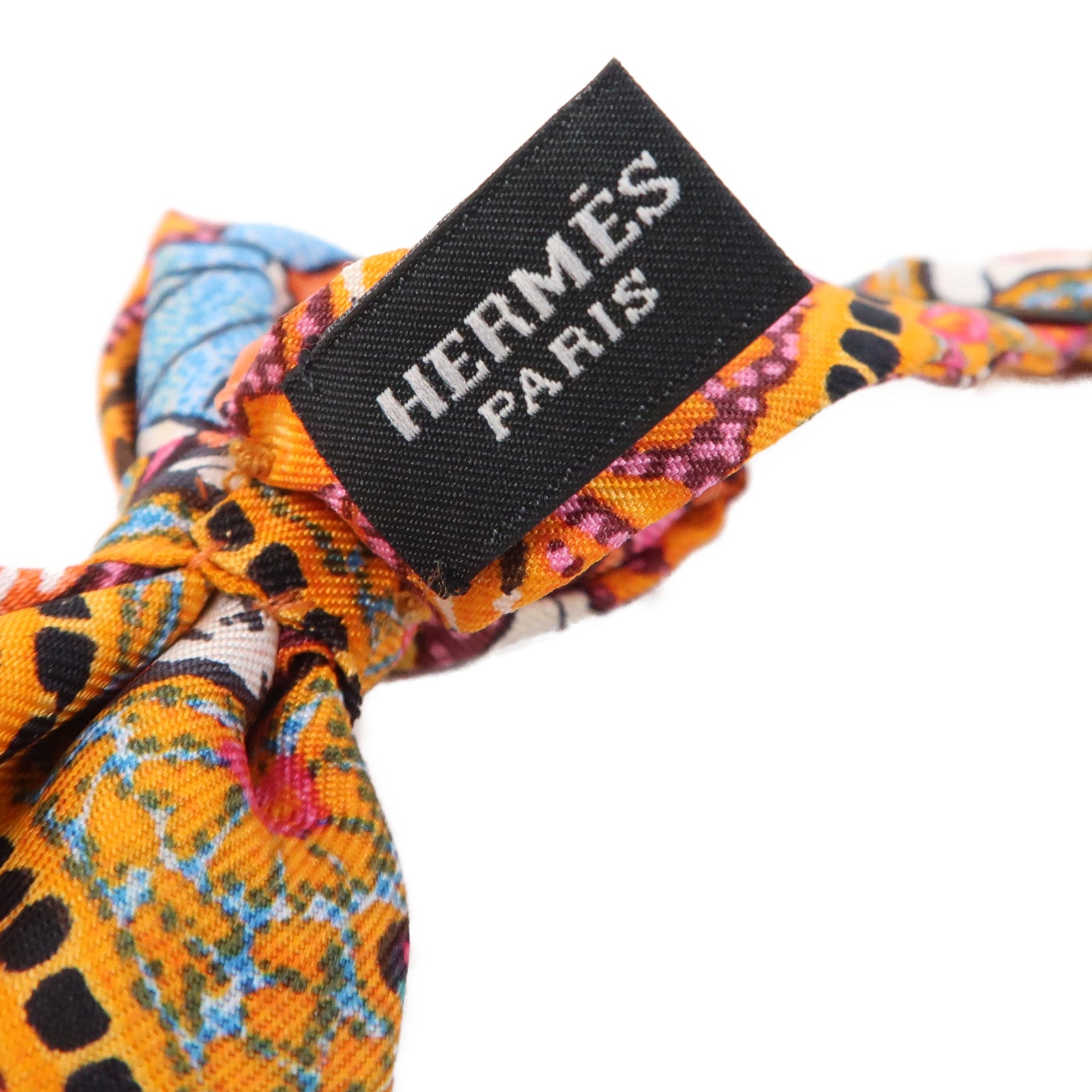 HERMES 絲質Hermes Bow Tie領帶橙色