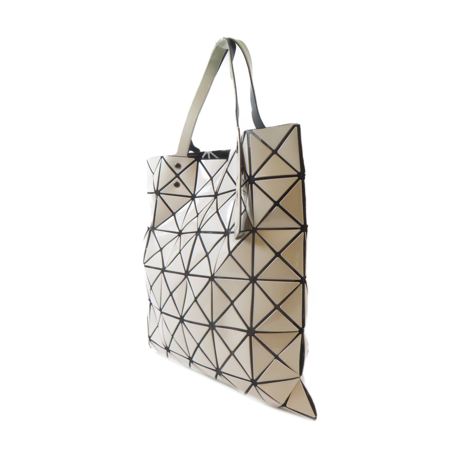 ISSEY MIYAKE PVC Bao Bao Tote Bag銀扣手挽袋米色