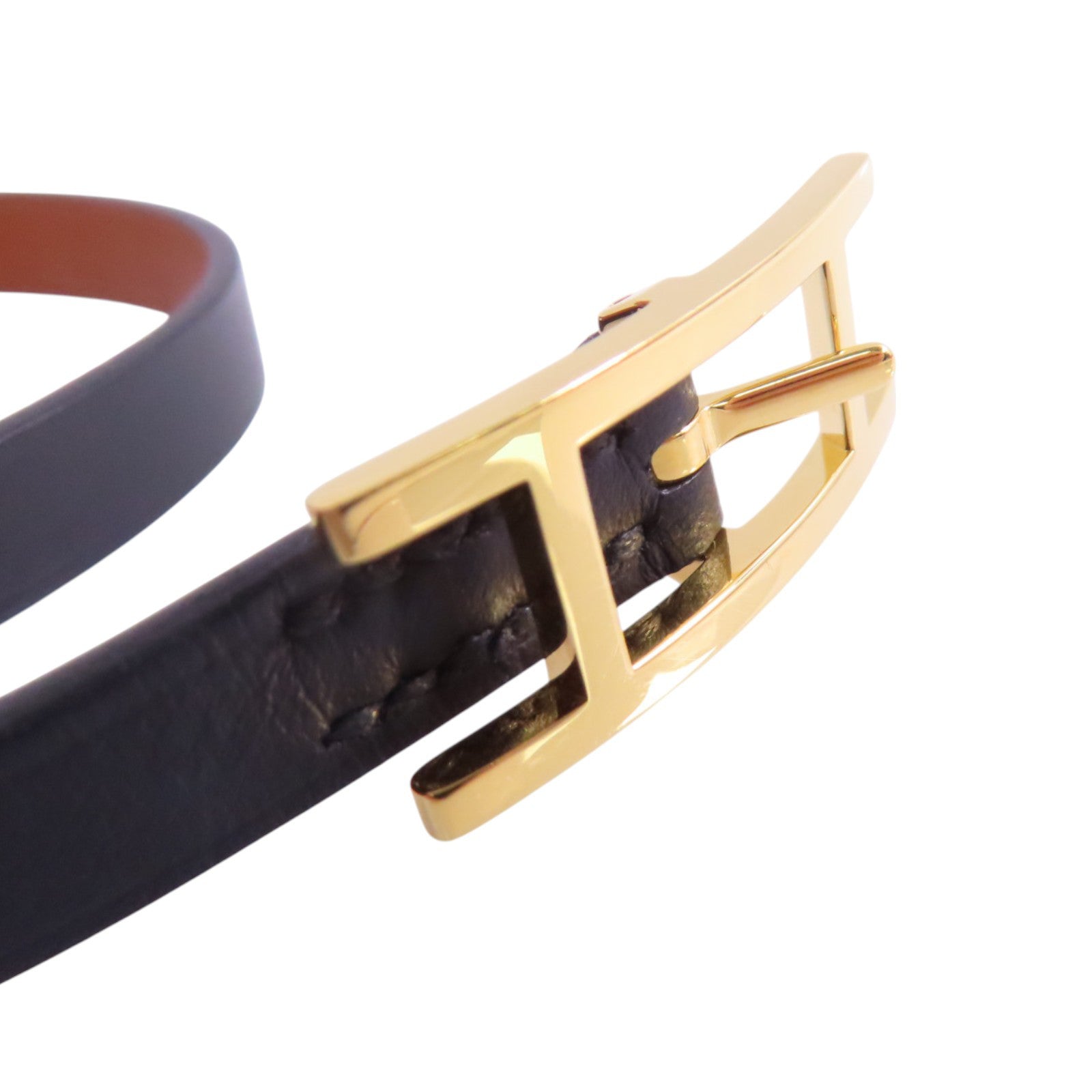 HERMES GHW Behapi Double Tour Bracelet Bangle Swift Leather