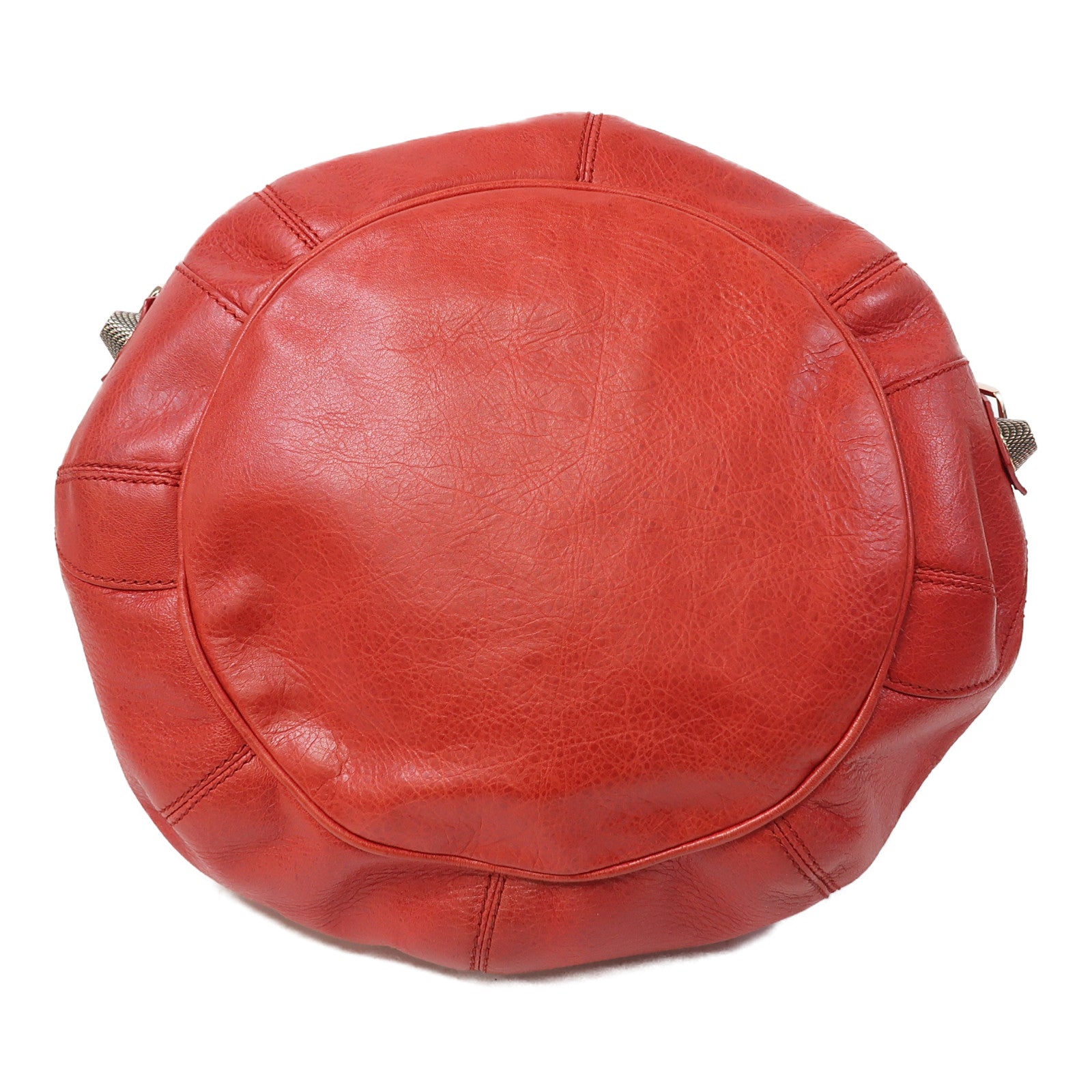 BALENCIAGA 羊皮皮革Giant Pompon手挽肩背兩用袋紅色