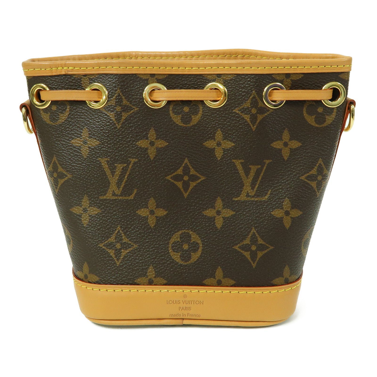 LOUIS VUITTON Monogram Nano Noe金扣手挽肩背兩用袋啡色