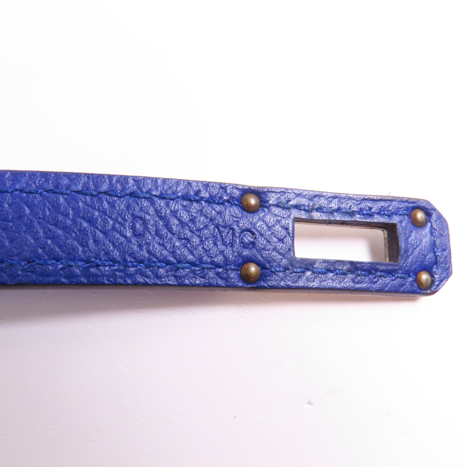 HERMES Epsom皮革Kelly Wallet銀扣長錢包Bleu Electrique