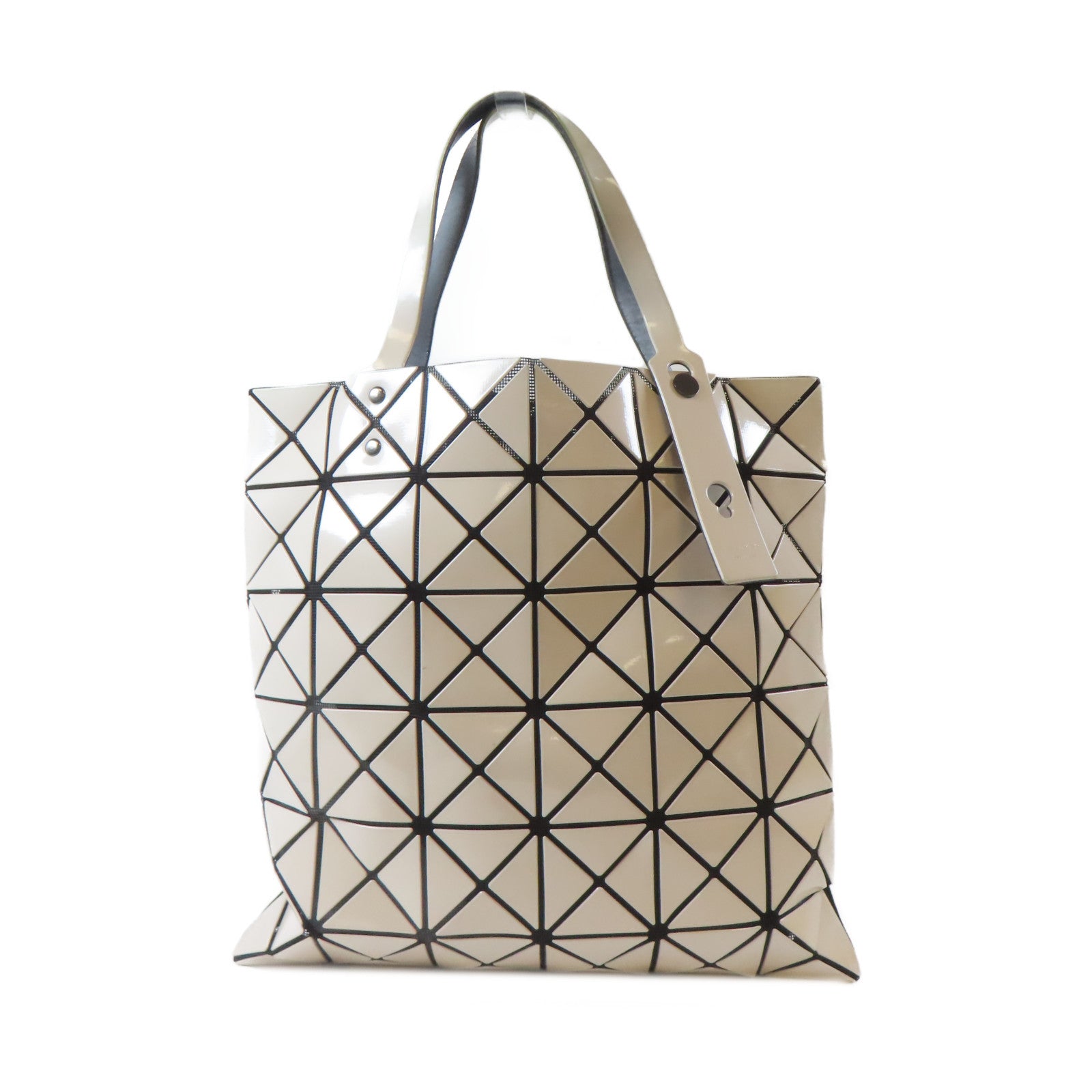 ISSEY MIYAKE PVC Bao Bao Tote Bag銀扣手挽袋米色