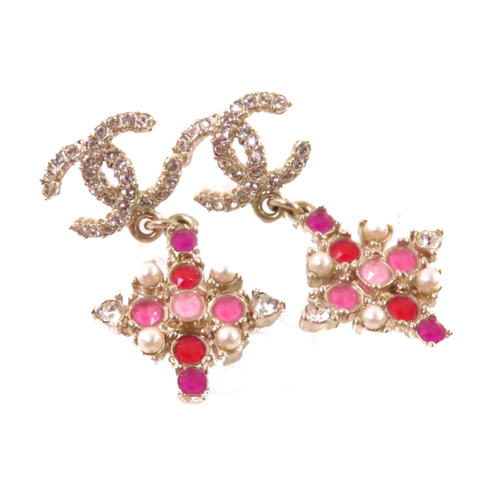 CHANEL 金屬/仿珍珠CC Earrings耳環金色/彩色