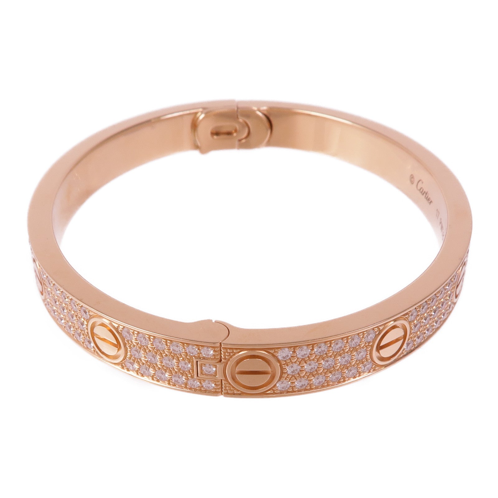 CARTIER 18K玫瑰金Love Bangle Full Diamond鑽石手鐲Cartier#17
