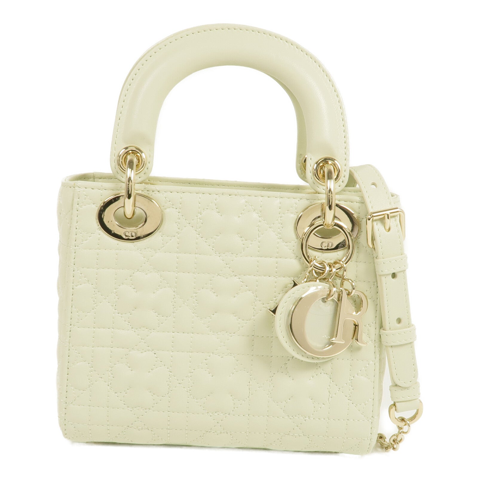 Dior 羊皮皮革Mini Lady Dior Bag金扣鏈帶肩背袋