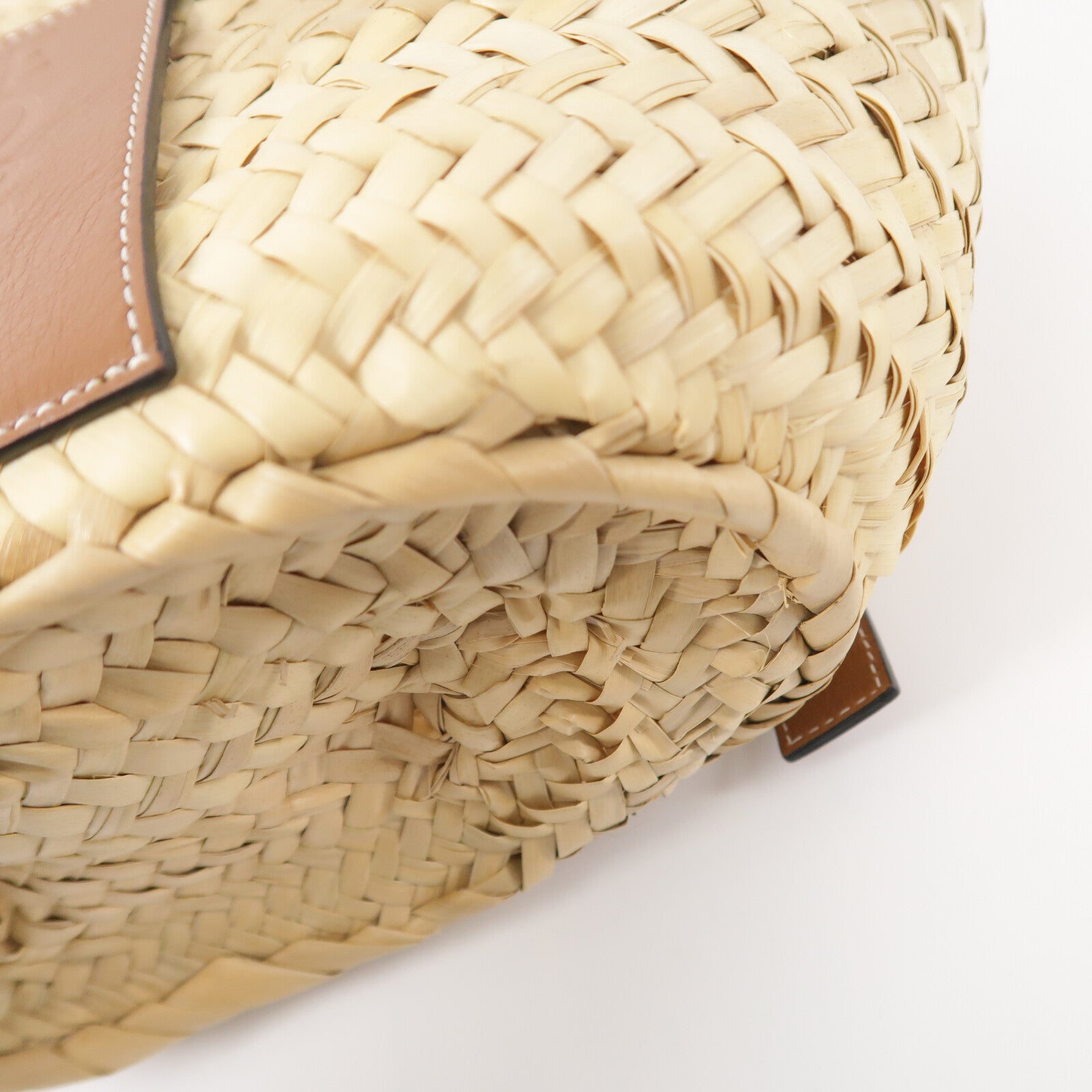 LOEWE Raffia/牛皮皮革Basket Bag手挽袋