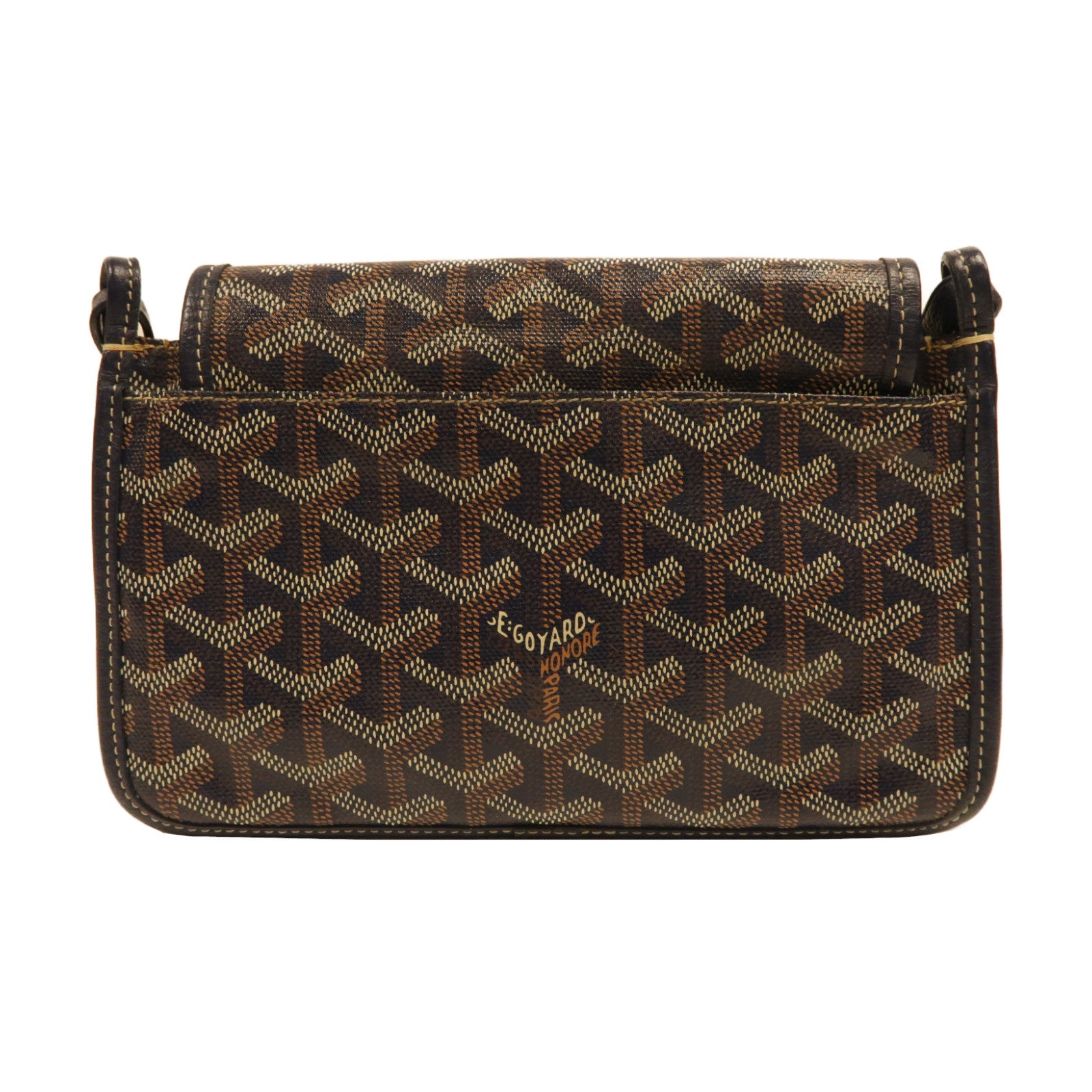 GOYARD 塗層帆布Plumet銀扣肩背袋深藍色