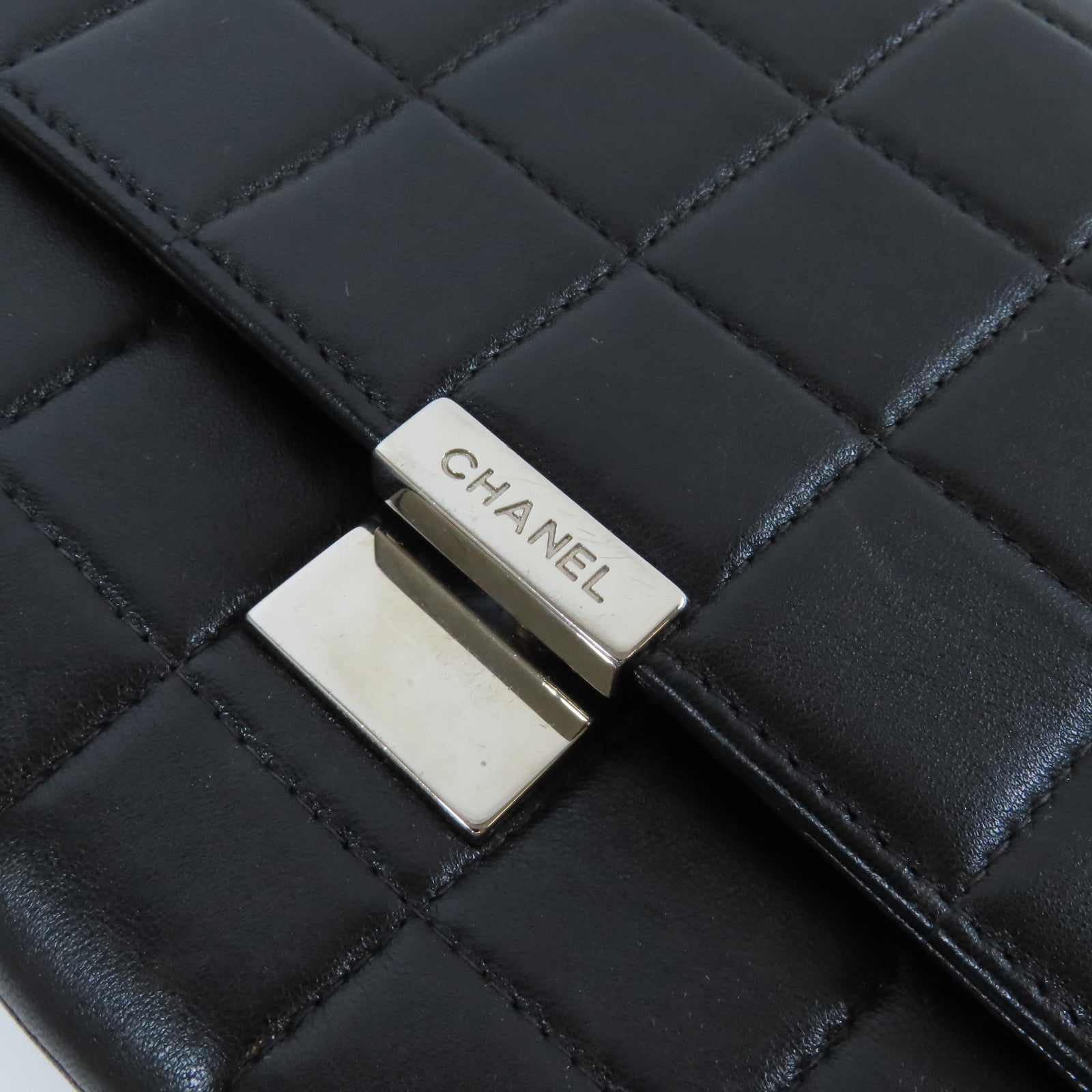 CHANEL 【激減優惠】羊皮皮革Chain Shoulder Bag銀扣鏈帶肩背袋黑色