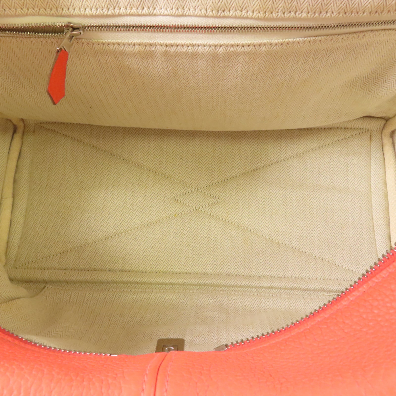 HERMES Clemence皮革Victoria銀扣肩背袋/手挽袋Rose Jaipur