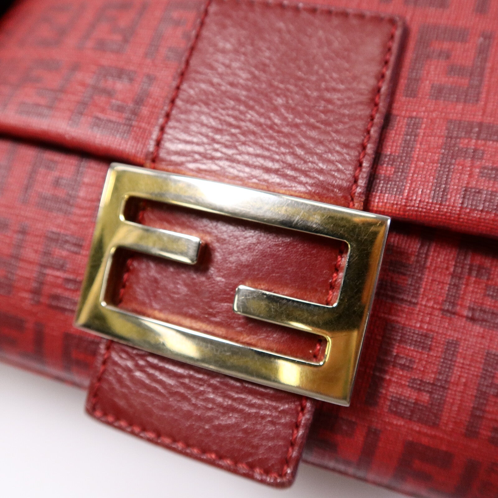 FENDI 塗層帆布Zucchino Mamma Baguette肩背袋